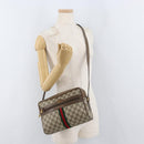 GUCCI GG Supreme Web Sherry Line Bag PVC Beige Gold 24 02 005 Auth BA12706-25