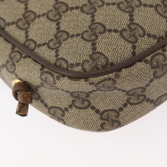 GUCCI GG Supreme Umhängetasche PVC Beige Gold 116 02 606 Auth BA12707