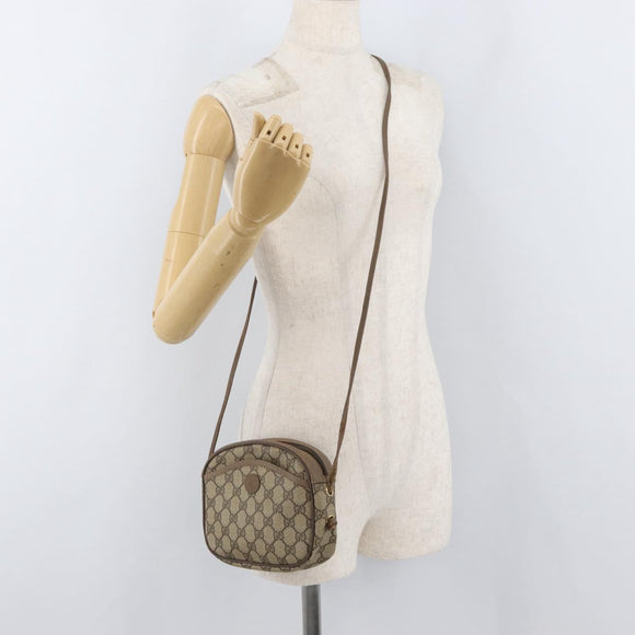 GUCCI GG Supreme Umhängetasche PVC Beige Gold 116 02 606 Auth BA12707