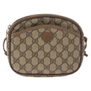 GUCCI GG Supreme Umhängetasche PVC Beige Gold 116 02 606 Auth BA12707-13