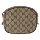 GUCCI GG Supreme Umhängetasche PVC Beige Gold 116 02 606 Auth BA12707-2