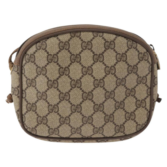 GUCCI GG Supreme Umhängetasche PVC Beige Gold 116 02 606 Auth BA12707