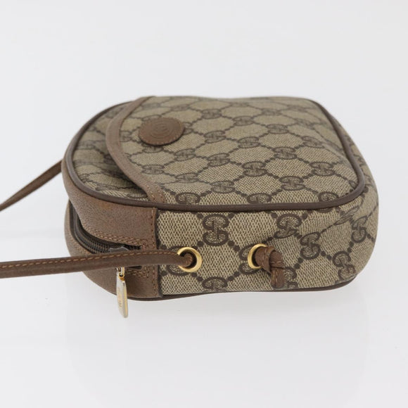 GUCCI GG Supreme Umhängetasche PVC Beige Gold 116 02 606 Auth BA12707