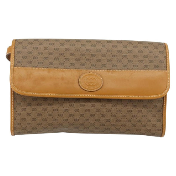 GUCCI Micro GG Supreme Shoulder Bag PVC Beige Gold 004 58 0264 Auth BA12708