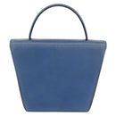 CELINE Medallion Hand Bag Leather Blue Gold Auth BA12709A-2