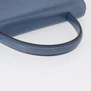 CELINE Medallion Hand Bag Leather Blue Gold Auth BA12709A-7