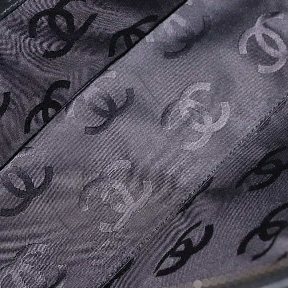 CHANEL Choco Bar Chain Tote Bag Knitted Fabrics Gray CC Auth BA12712