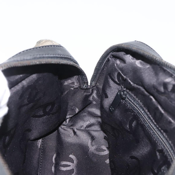 CHANEL Choco Bar Chain Tote Bag Knitted Fabrics Gray CC Auth BA12712