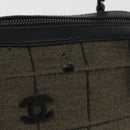 CHANEL Choco Bar Chain Tote Bag Knitted Fabrics Gray CC Auth BA12712-2
