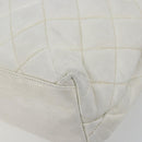 CHANEL Chain Shoulder Bag Lamb Skin White Gold CC Auth BA12714-8