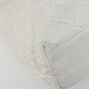 CHANEL Chain Shoulder Bag Lamb Skin White Gold CC Auth BA12714-15