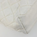 CHANEL Chain Shoulder Bag Lamb Skin White Gold CC Auth BA12714-17