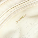 CHANEL Chain Shoulder Bag Lamb Skin White Gold CC Auth BA12714-18