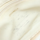 CHANEL Chain Shoulder Bag Lamb Skin White Gold CC Auth BA12714-10