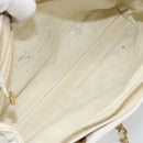 CHANEL Chain Shoulder Bag Lamb Skin White Gold CC Auth BA12714-11