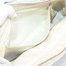 CHANEL Chain Shoulder Bag Lamb Skin White Gold CC Auth BA12714-12