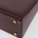 CARTIER Must Line Hand Bag Leather Bordeaux Gold Auth BA12715-17