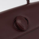CARTIER Must Line Hand Bag Leather Bordeaux Gold Auth BA12715-18