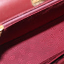 CARTIER Must Line Hand Bag Leather Bordeaux Gold Auth BA12715-10
