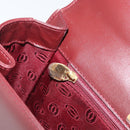 CARTIER Must Line Hand Bag Leather Bordeaux Gold Auth BA12715-23