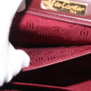 CARTIER Must Line Hand Bag Leather Bordeaux Gold Auth BA12715-24
