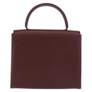 CARTIER Must Line Hand Bag Leather Bordeaux Gold Auth BA12715-2