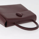 CARTIER Must Line Hand Bag Leather Bordeaux Gold Auth BA12715-6