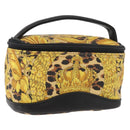 Gianni Versace Vanity Hand Bag PVC Yellow Gold Auth BA12716-1