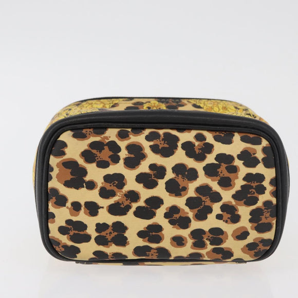 Gianni Versace Vanity Hand Bag PVC Yellow Gold Auth BA12716