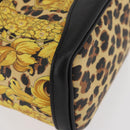 Gianni Versace Vanity Hand Bag PVC Yellow Gold Auth BA12716-15