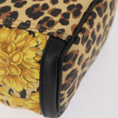 Gianni Versace Vanity Hand Bag PVC Yellow Gold Auth BA12716-17