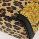 Gianni Versace Vanity Hand Bag PVC Yellow Gold Auth BA12716-18