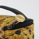 Gianni Versace Vanity Hand Bag PVC Yellow Gold Auth BA12716-10