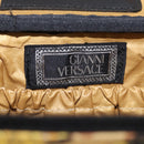Gianni Versace Vanity Hand Bag PVC Yellow Gold Auth BA12716-19