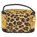 Gianni Versace Vanity Hand Bag PVC Yellow Gold Auth BA12716-2
