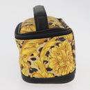Gianni Versace Vanity Hand Bag PVC Yellow Gold Auth BA12716-3