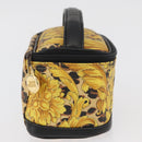 Gianni Versace Vanity Hand Bag PVC Yellow Gold Auth BA12716-4