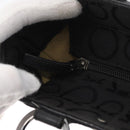 Salvatore Ferragamo Gancini Tote Bag Canvas Black Silver Auth BA12719-15