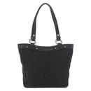 Salvatore Ferragamo Gancini Tote Bag Canvas Black Silver Auth BA12719-3