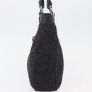 Salvatore Ferragamo Gancini Tote Bag Canvas Black Silver Auth BA12719-4