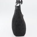 Salvatore Ferragamo Gancini Tote Bag Canvas Black Silver Auth BA12719-5
