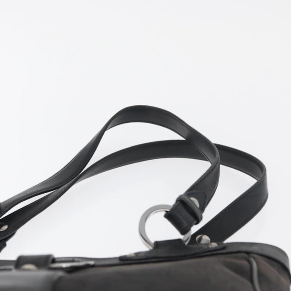 Salvatore Ferragamo Gancini Tote Bag Canvas Black Silver Auth BA12719