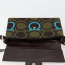 Salvatore Ferragamo Gancini Bag Knitted Fabrics Brown Silver Auth BA12720-14