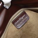 Salvatore Ferragamo Gancini Bag Knitted Fabrics Brown Silver Auth BA12720-15