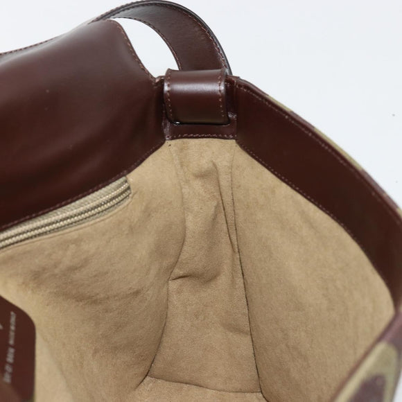 Salvatore Ferragamo Gancini Bag Knitted Fabrics Brown Silver Auth BA12720