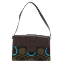 Salvatore Ferragamo Gancini Bag Knitted Fabrics Brown Silver Auth BA12720-2