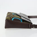 Salvatore Ferragamo Gancini Bag Knitted Fabrics Brown Silver Auth BA12720-4