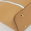 BURBERRY Hand Bag Leather Beige Gold Auth BA12722A-14