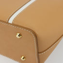 BURBERRY Hand Bag Leather Beige Gold Auth BA12722A-15