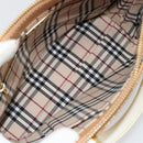 BURBERRY Hand Bag Leather Beige Gold Auth BA12722A-12